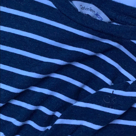 Striped blue + white Calvin Klein shirt size S - Picture 3 of 3